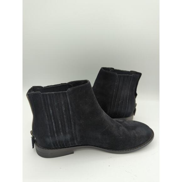 Eileen Fisher | Suede Leather Black Ankle Zip Up Bootie | Size 6 - Picture 5 of 8
